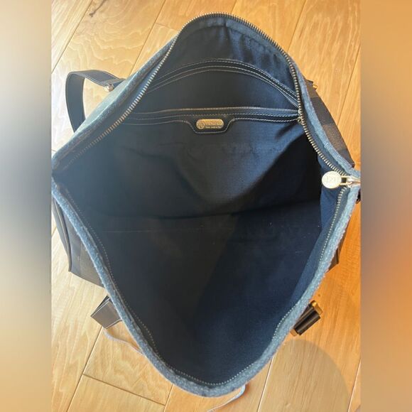 Vintage Fendi Coated Canvas Tote Bag with Leather Trim and Top Zip Closure - Picture 11 of 14